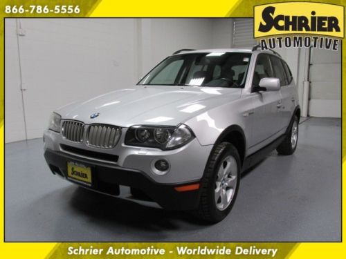 2007 bmw x3 awd silver panoramic roof heated front &amp; rear seats cargo cover