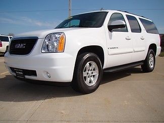 08 white gmc yukon slt xl leather heated seats moon roof one owner dvd must see