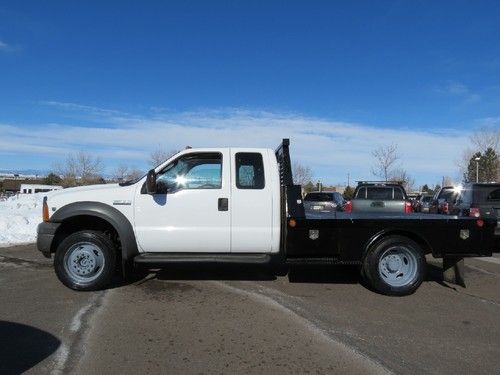 2005 ford f-450 extended cab v10 4x4 flatbed 1 owner service records nice shape!
