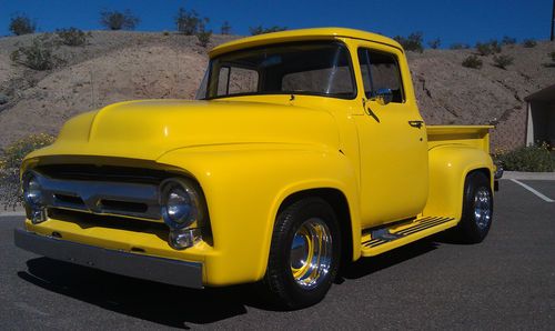 No reserve! ford 1956 f100 302, automatic, a/c, front disk brakes, rust free!