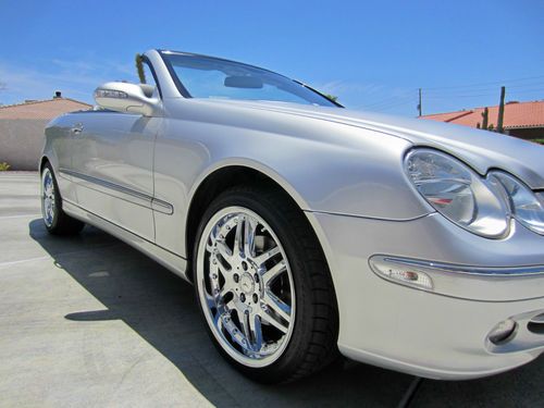 2004 mercedes-benz clk320 convertible silver 3.2l  grey leather black top loaded