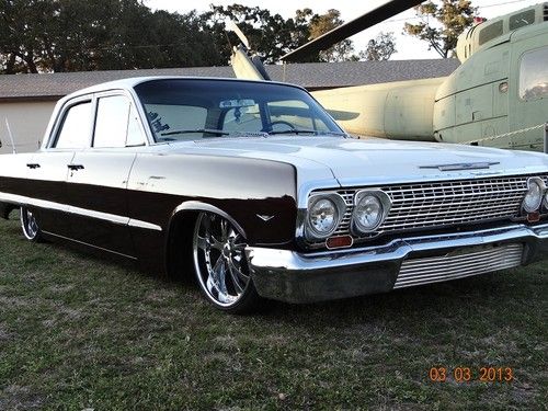 1963 belair 4 door sedan on airride, bagged, original 283 w/ powerglide trans