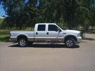 2007 ford f-250 -- crew cab -- diesel -- 4x4 white - shortbed - clean