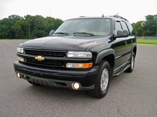 06 chevy tahoe z71 4x4 4wd black 3rd row lcd dvd moonroof new tires loaded