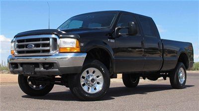 No reserve 1999 ford f350 xlt crew 7.3l diesel 4x4 long bed low miles clean!!!!
