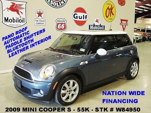2009 cooper s,hardtop,auto,pano sunroof,lth,bluetooth,16in whls,55k,we finance!!