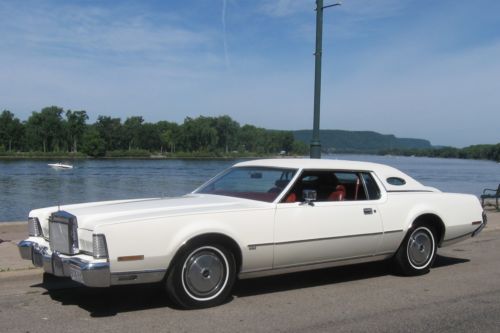 1973 lincoln continental mark iv  white with red leather interior  survivor