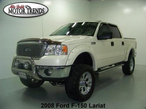 2008 ford f-150 4x4 lariat crew dvd lifted xd chrome wheels leather seats 79k