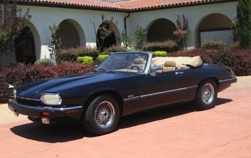 Jaguar xjs v12 convertible black paint black top and tan interior