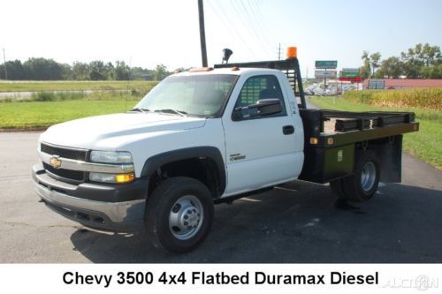 2002 chevy 3500 flatbed duramax diesel turbo 6.6l v8 4wd pickup truck 1-owner