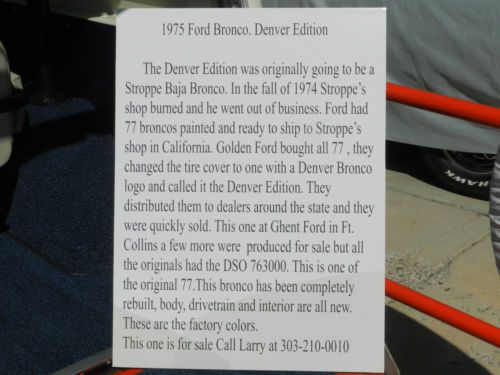 Used Cars For Sale In Denver >> Sell used 1975 Ford Bronco Denver Edition in Littleton, Colorado, United States Used Cars For Sale In Denver >> Sell used 1975 Ford Bronco Denver Edition in Littleton, Colorado, United States