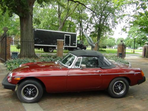 1977 MGB Roadster Convertible Burgundy with Black Southern Car Drives Great!, US $5,995.00, image 3
