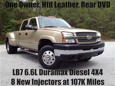 One owner heated leather rear dvd new injectors lb7 duramax diesel 4x4 dually