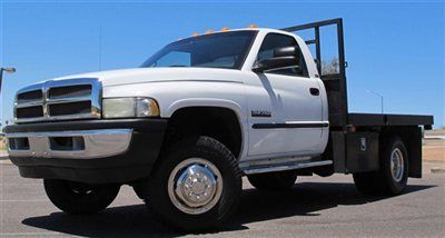 ***no reserve***2002 dodge ram 3500 laramie dual rear wheel flatbed diesel 4x4!!