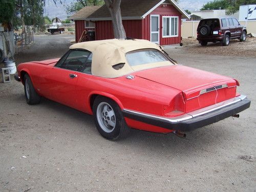1987 jag convertible, red, chevy v8, 2 door (plus 1984 jag donor)