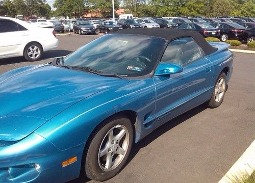 Blue 1999 v6 automatic pontiac firebird convertible *great first car*