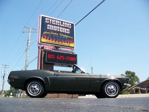 1969 ford mustang convertible 302ci v8 c6 auto restored jade black 99,119 miles