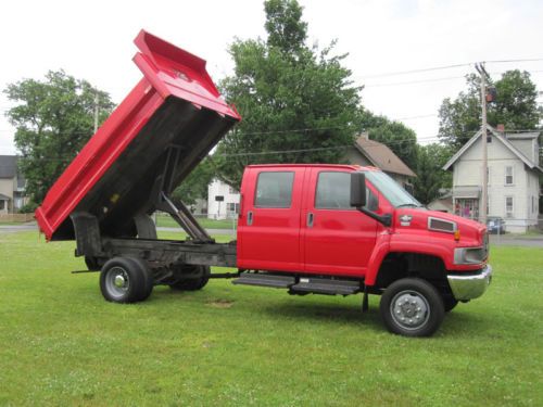 2007 chevrolet kodiak c5500 4x4 crew cab dump duramax diesel 4wd only 24k