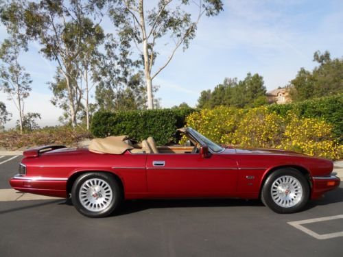 1995 jaguar xjs v12 2+2 convertible 36k red/tan original miles mint! 67 photos