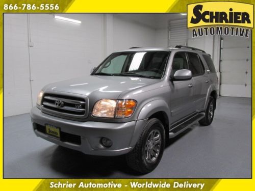 2004 toyota sequoia limited 4wd silver rear dvd 8 passenger roof rack