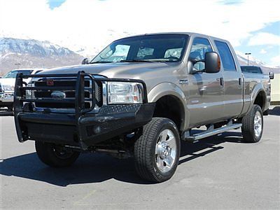 Ford crew cab lariat 4x4 powerstroke diesel custom grill leather auto tow fx4