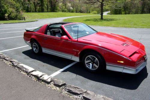 1986 pontiac trans am-loaded-red &amp; silver-139k-t-top