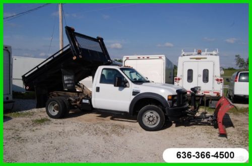 2008 ford f-450 4x4 dump truck western snow plow v-10 auto knapheide bed