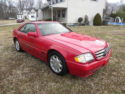 1995 sl500 red 2 tops convertible no reserve loded classic buy it now