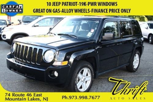 10 jeep patriot-19k-pwr windows-great on gas-alloy wheels-finance price only