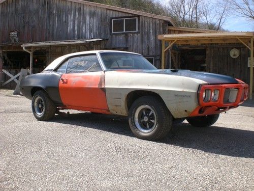 1969 pontiac firebird 400 4 speed car project hugger orange w/white top