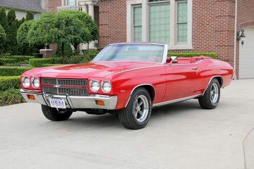 1970 malibu convertible red/red show car restored chevelle build sheet