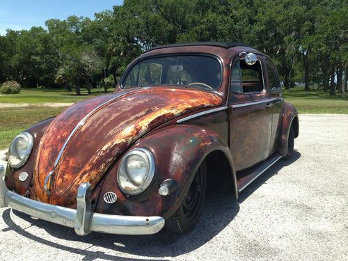 1955 volkswagen beetle og 3 fold ragtop no reserve!!  vw bug oval rag patina