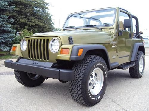 1997 jeep wrangler sport 4.0l 6cyl auto a/c new tires rare color