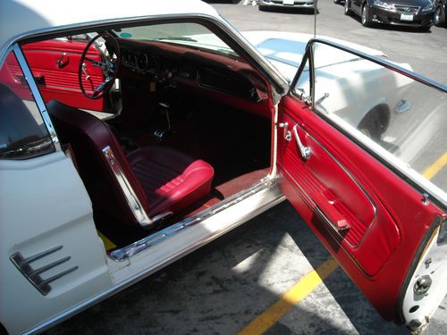 Purchase Used 1966 Ford Mustang Coupe White Red Interior