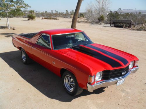 1972 el camino ss california car, viper red! 350ci. ,12 bolt-373, disc brakes !!