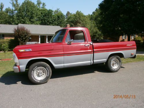 1969 ford ranger pick up truck - red and gray paint