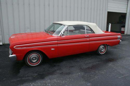 1964 ford falcon convertible 200 6cyl. automatic red and white