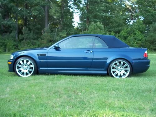 2004 bmw m3 convertible 2-door 3.2l blue/saddle immaculate! smg low miles!