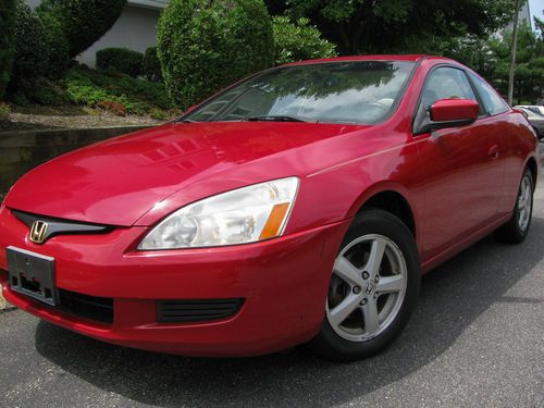 No reserve 2003 accord coupe ex 4-cyl 1-owner red moonroof cd 34-mpg maintained