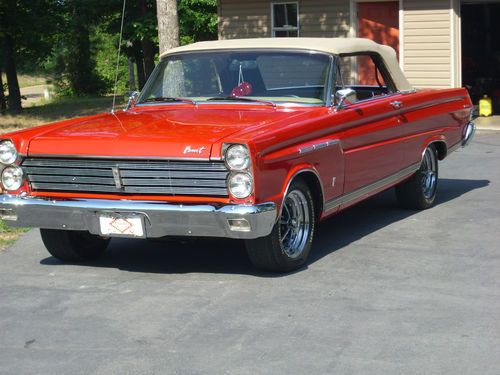 1965 mercury caliente convertible -red w/ tan top and interior  nice