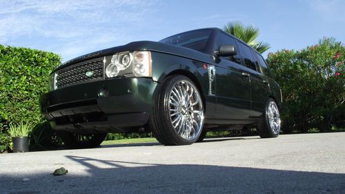 2oo3 range rover,green/tan leather,custom,24's,chrome grill &amp; vents,gorgeous!!!!