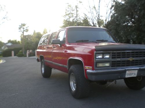 1990 suburban k1500 4x4 rust free original paint california truck