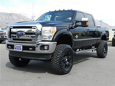 FORD CREW CAB LARIAT 4X4 POWERSTROKE DIESEL CUSTOM NEW LIFT WHEELS TIRES LEATHER, image 1