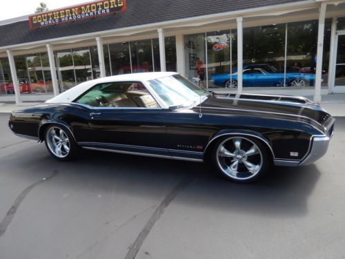 1968 buick riviera gs tuxedo black 430 ci/360 hp factory a/c 1 family owned