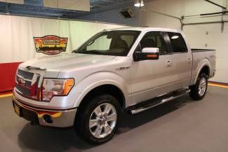 2010 f150 lariat crew 4x4 navigation sunroof heated black leather camera silver