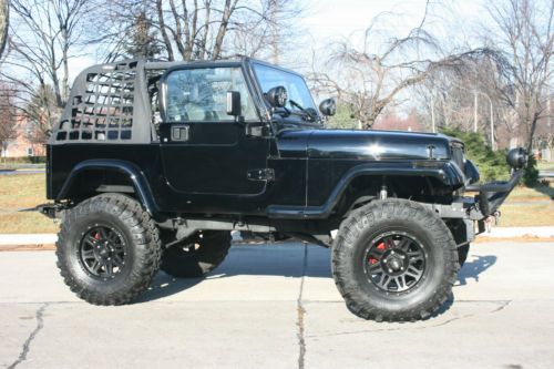 1995 jeep wrangler yj, blacked-out, custom, lifted, big block chevy v8