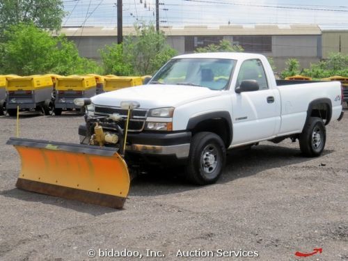 2006 chevrolet silverado 2500 hd 4x4 truck reg cab snow plow 8&#039; bed a/c bidadoo