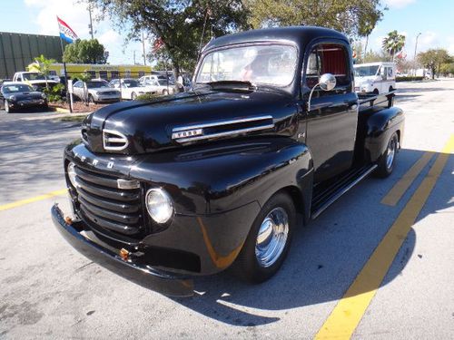 1949 ford f-1 pick up restored black slamed! hot rod! show truck! low reserve