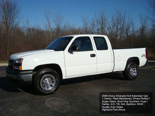 2006 chevy silverado 4x4 extended cab fleet maintained 1 owner carfax 4.8l v8 !