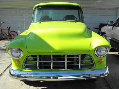 1956 chevy half-ton 3100, 305 v-8, turbo trans, lots of chrome and newer parts!!